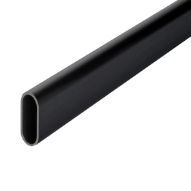 Wardrobe Rail Oval Matt Black 3 Meters (10 lengths per box)